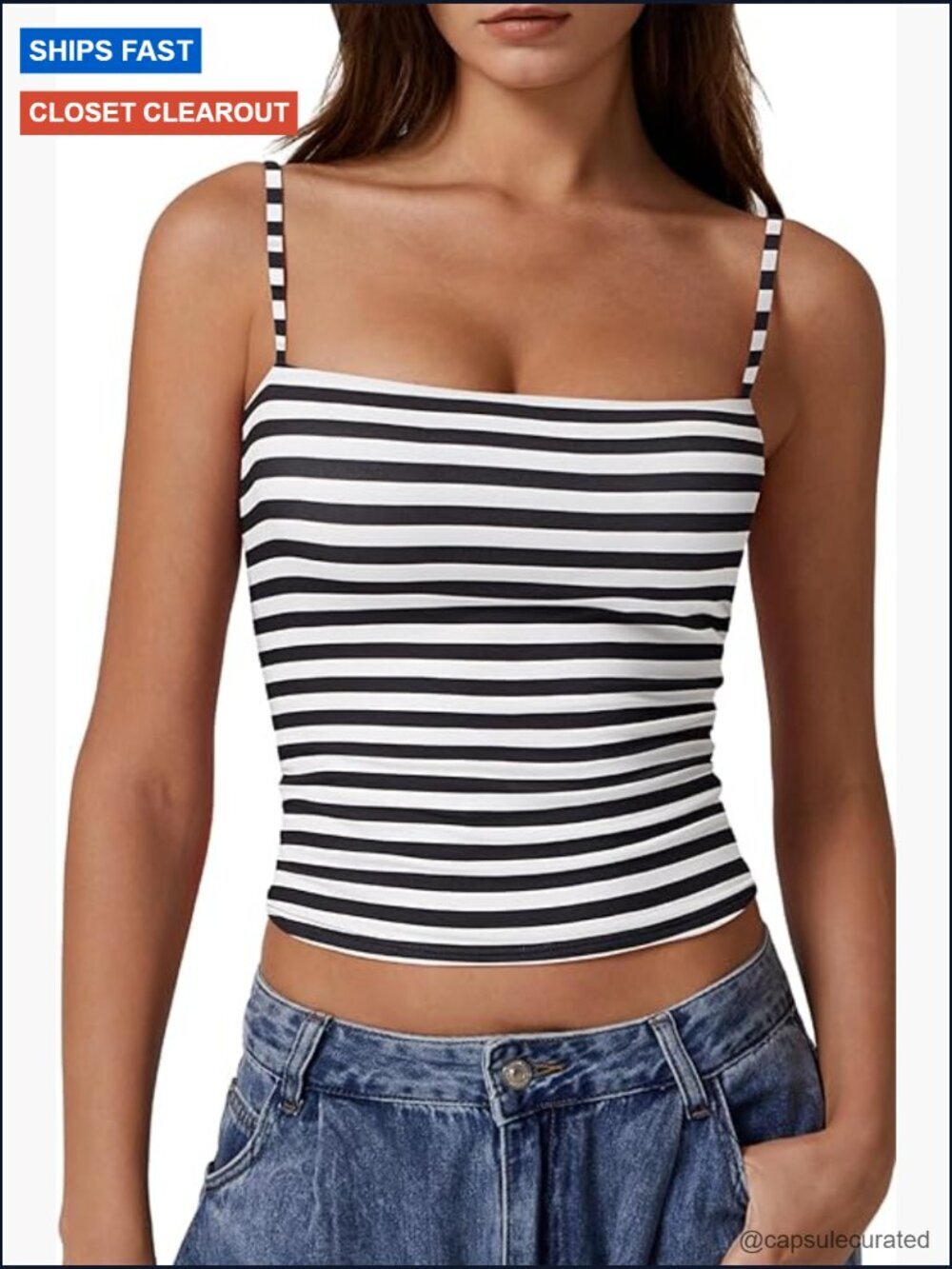 Double Lined Basic Tank Top Adjustable Spaghetti Straps Sleeveless Camisole